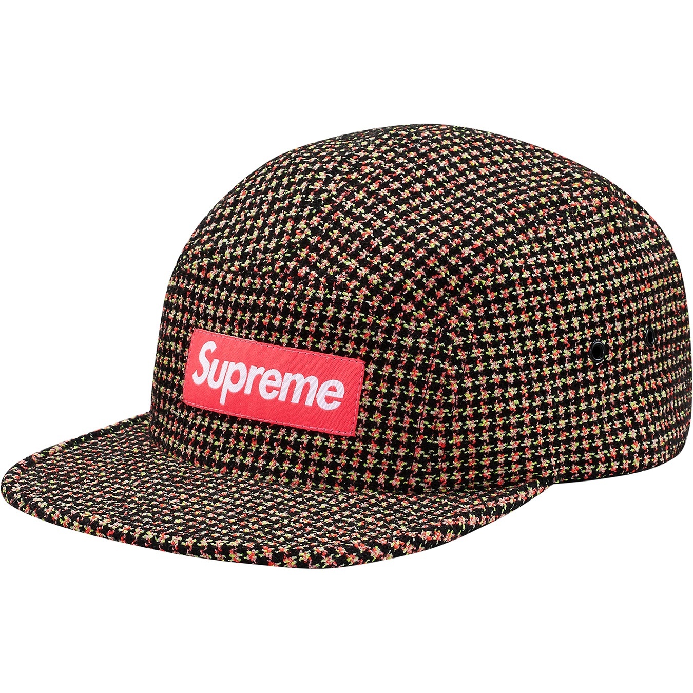 Bouclé Houndstooth Camp Cap view 2